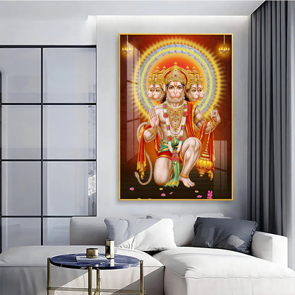 Divine Lord Hanuman Premium Vertical Acrylic Wall Art