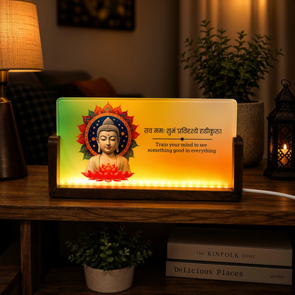 Buddha Acrylic LED Table Lamp - Wooden Stand