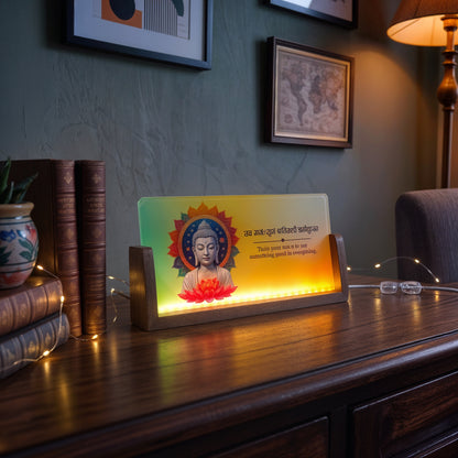 Buddha Acrylic LED Table Lamp - Wooden Stand
