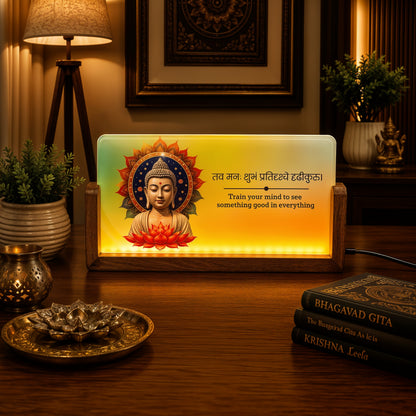 Buddha Acrylic LED Table Lamp - Wooden Stand