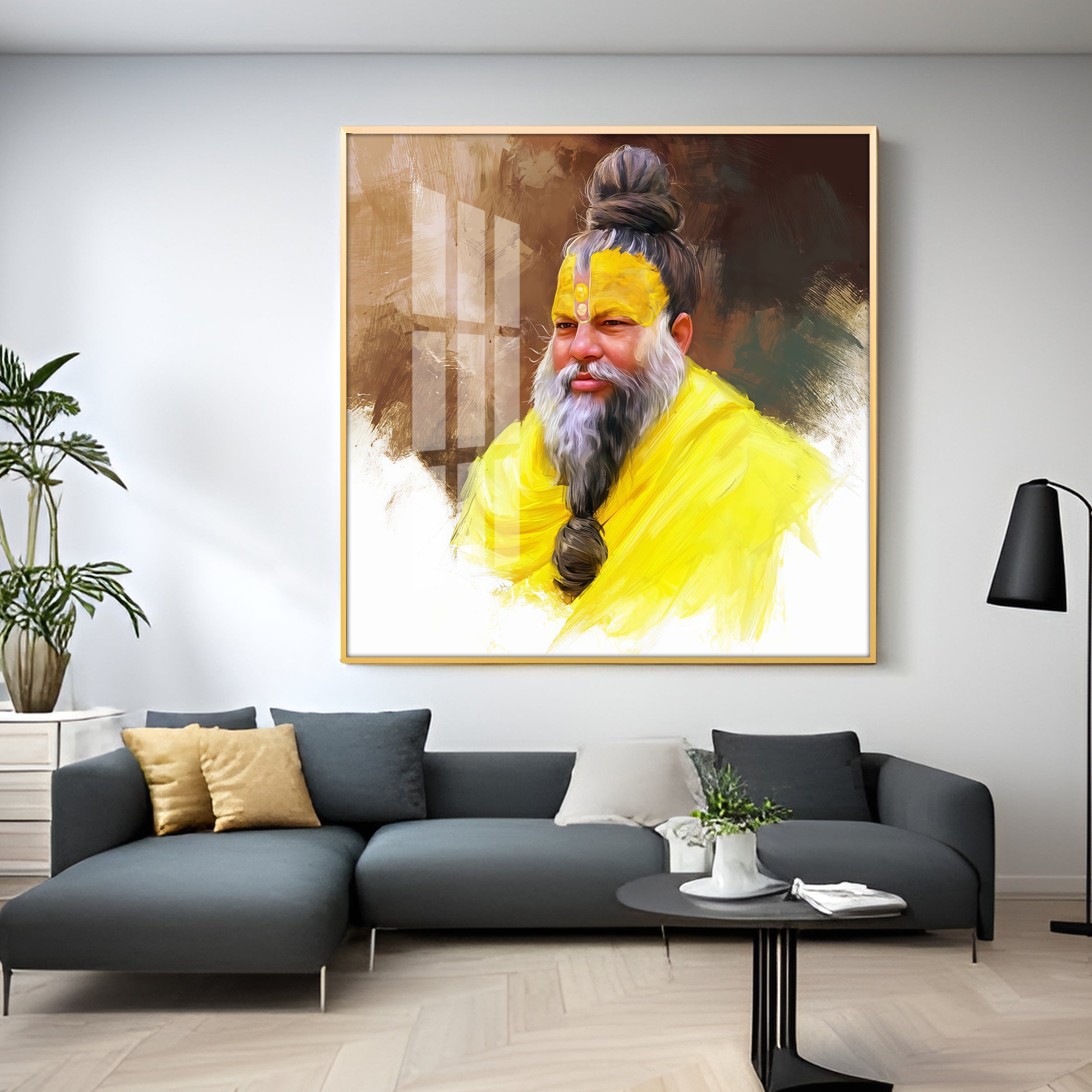 Premanand Ji Maharaj Premium Acrylic Square Wall Art