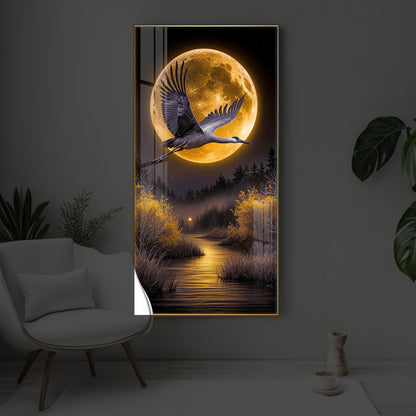 Regalia Bird Modern Luxury Backlight Vertical Wall Art