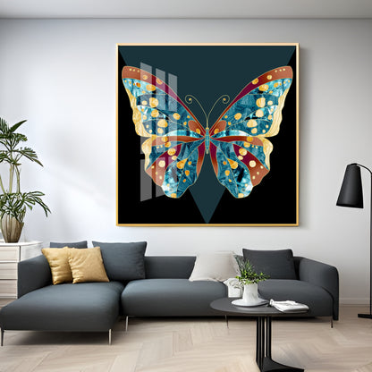 Sparkling Butterfly Luxury Crystal Square Wall Art