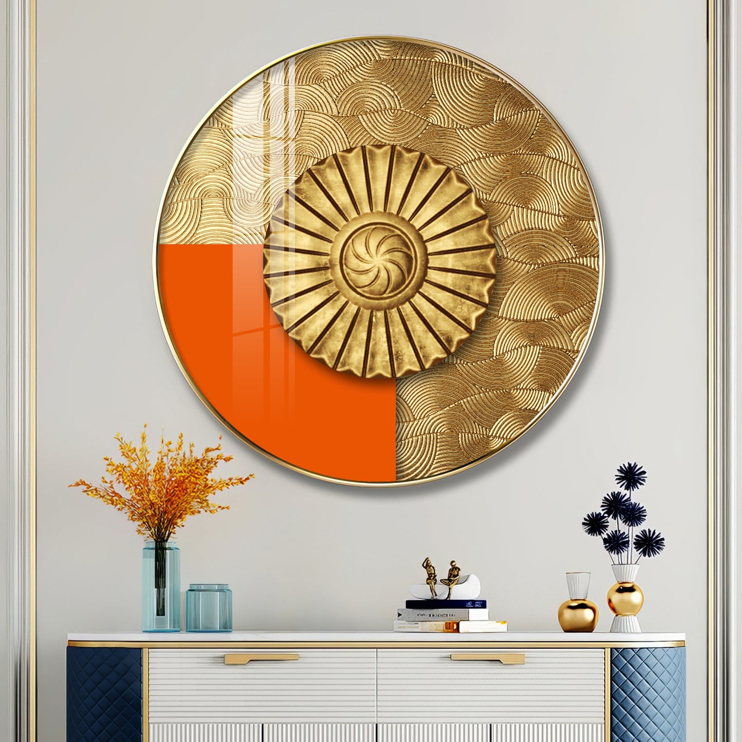 Luminous Dawn Premium Acrylic Round Wall Art