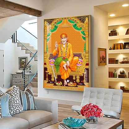 Divine Sai Baba Premium Acrylic Vertical Wall Art