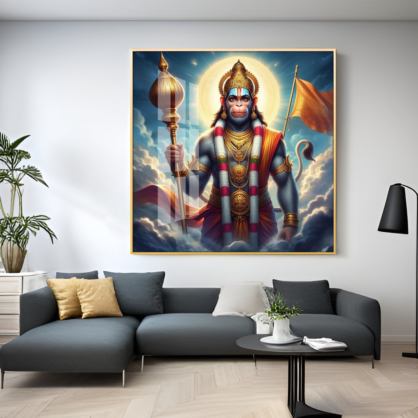 Jai Bajrang Bali Premium Acrylic Square Wall Art