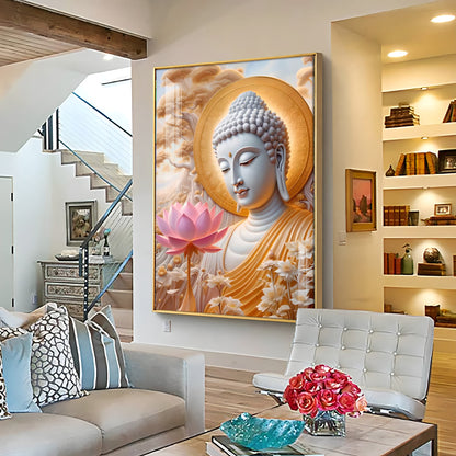 Dharvika Buddha Premium Acrylic Vertical Wall Art