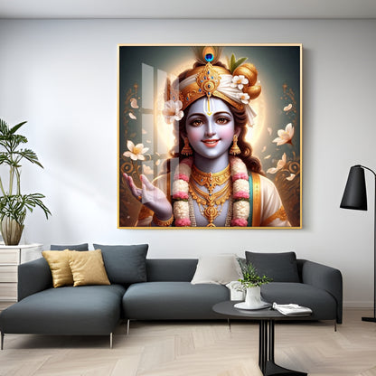 Hare Krishna Premium Acrylic Square Wall Art