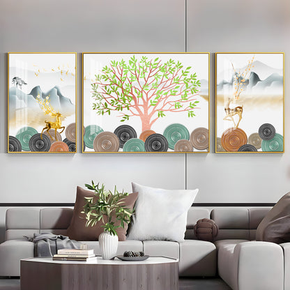 Blooming Tree Premium Acrylic Wall Art (Set of 3)