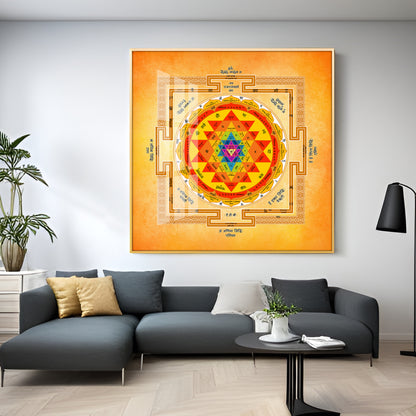 Shree Yantra Premium Acrylic Square Wall Art