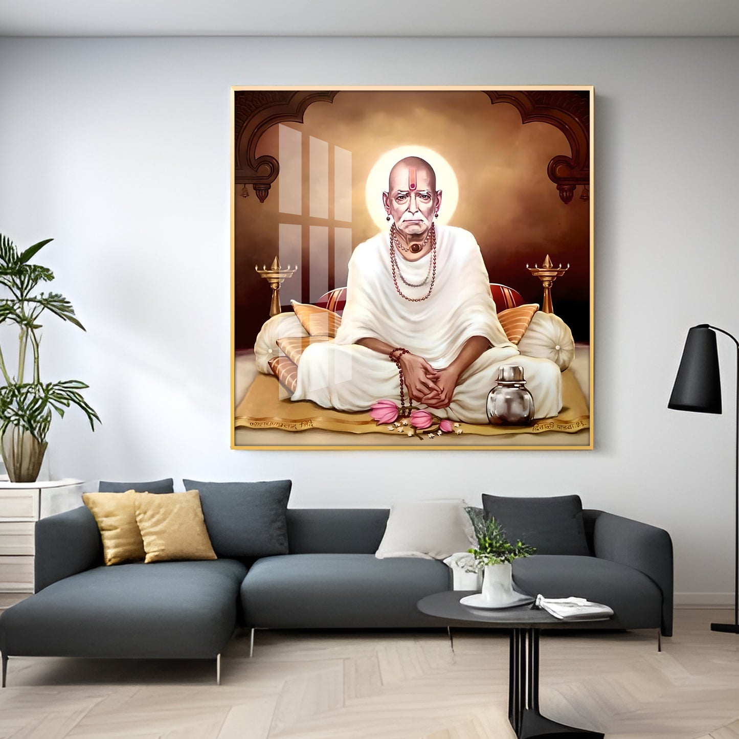 Shri Swami Samarth Maharaj Premium Acrylic Square Wall Art