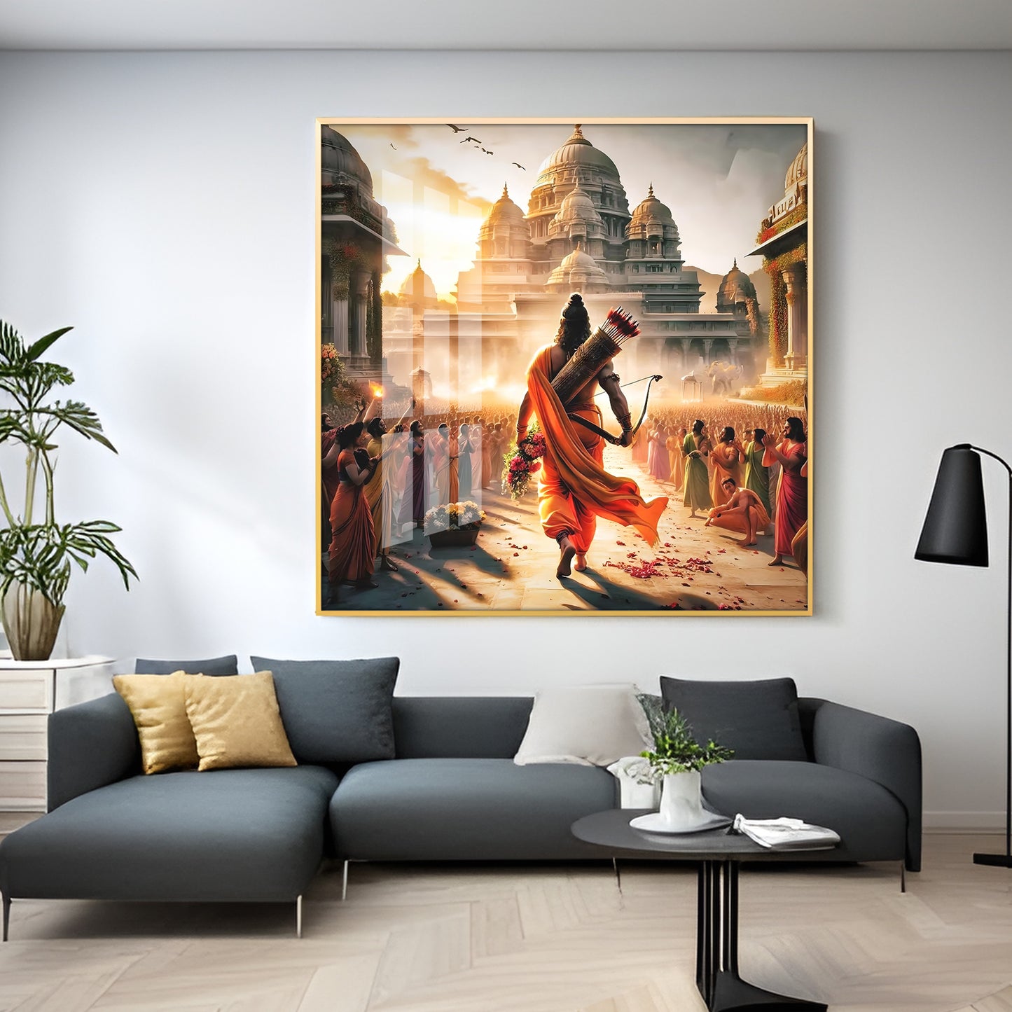 Tale Of Ayodhya Premium Acrylic Square Wall Art