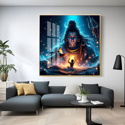 Cosmic Shiva Premium Acrylic Square Wall Art