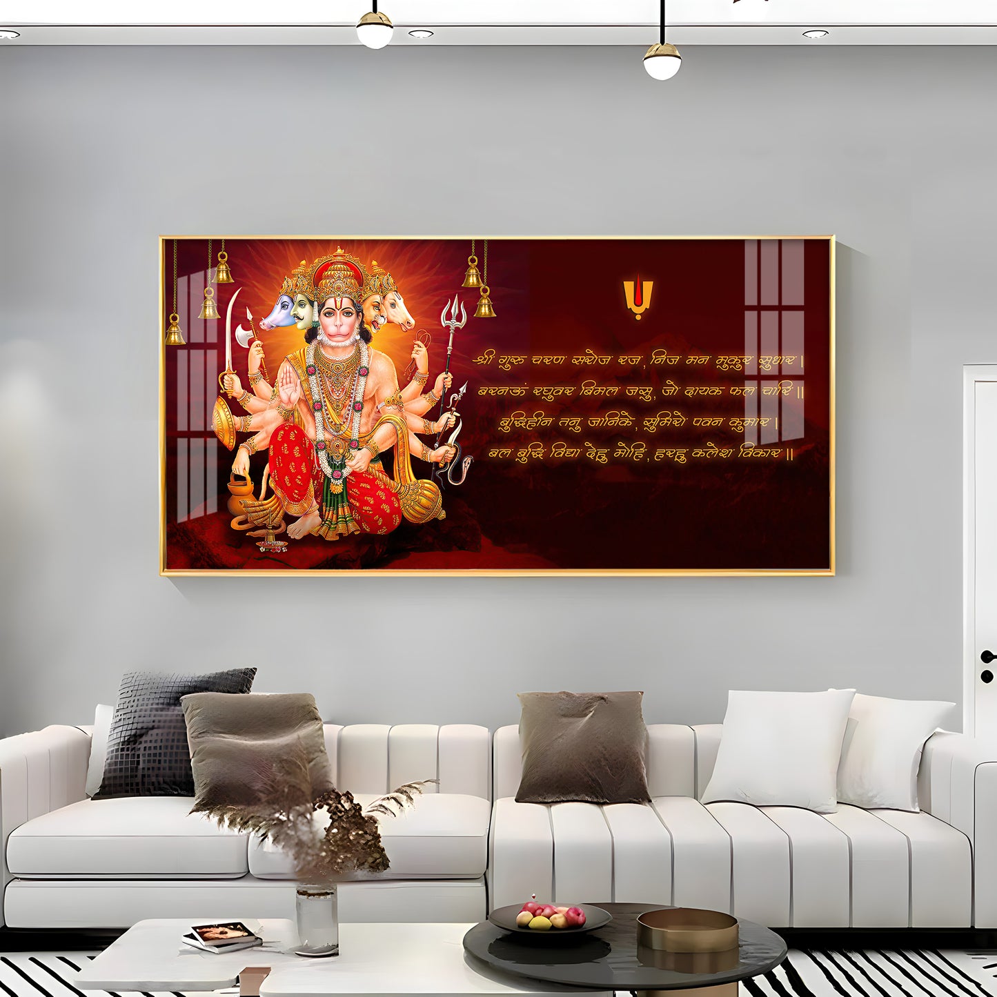 Panchmukhi Hanumanji Premium Acrylic Horizontal Wall Art