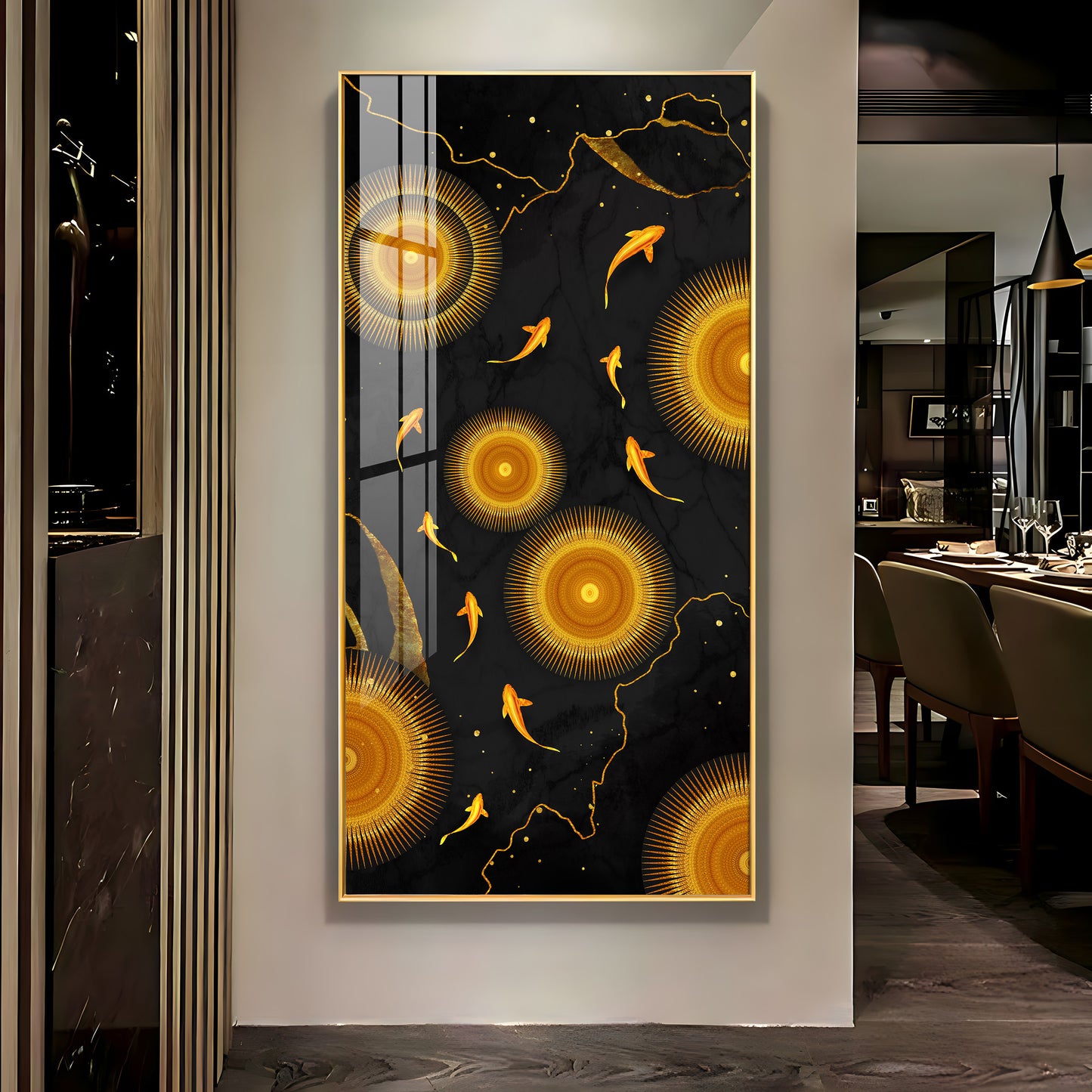 Golden Desire Premium Acrylic Vertical Wall Art