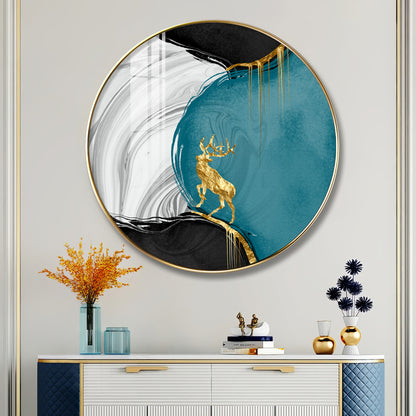 Chromatic Abstract Premium Acrylic Round Wall Art