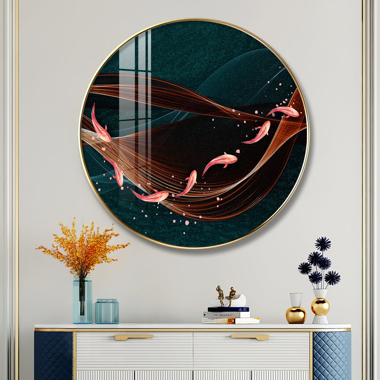 Wavebound Kio Fish Premium Acrylic Round Wall Art