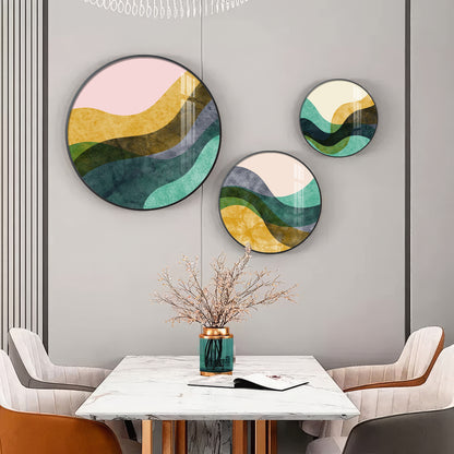 Wave Abstract Premium Acrylic Round Wall Art (Set of 3)