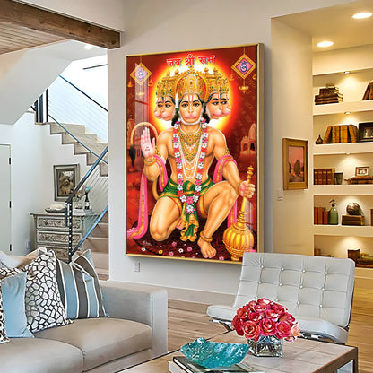 Majestic Lord Hanuman Premium Vertical Acrylic Wall Art