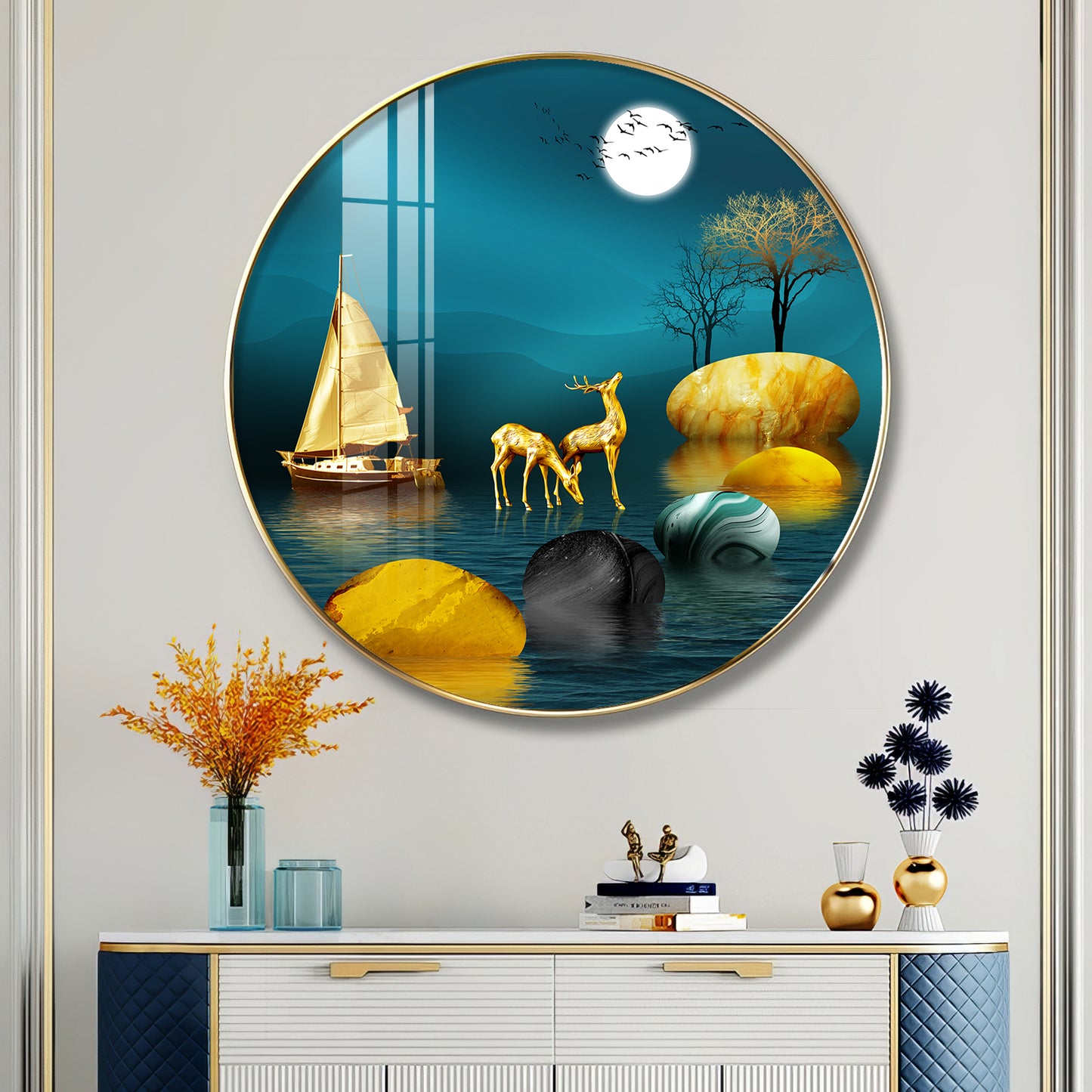 Echoes Of Nature Premium Acrylic Round Wall Art