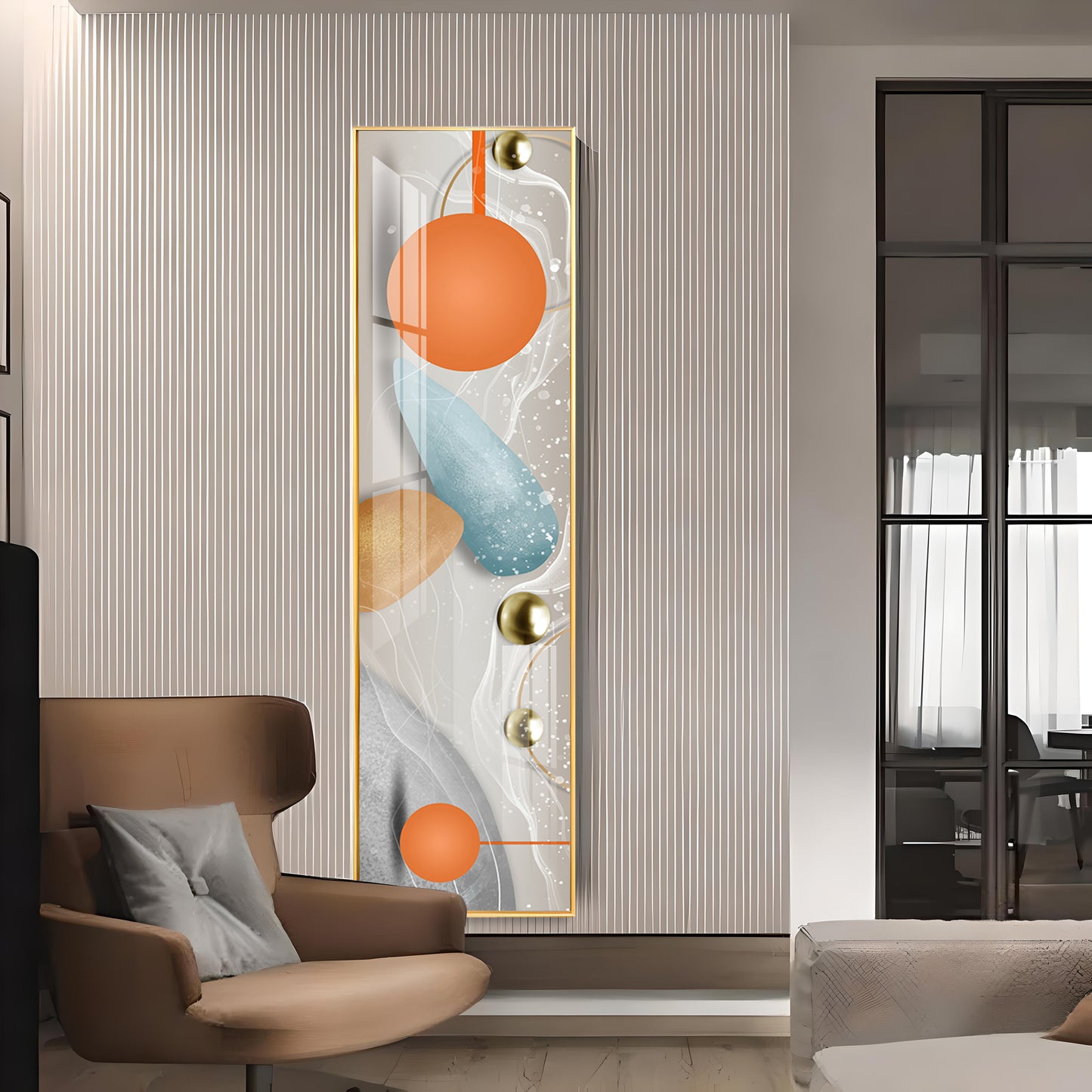 Illustration Geometric Modern Blocks Premium Acrylic Vertical Wall Art