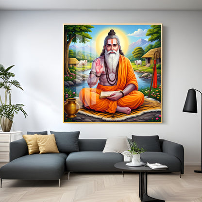 Veda Vyasa Maharshi Incarnation Premium Acrylic Square Wall Art