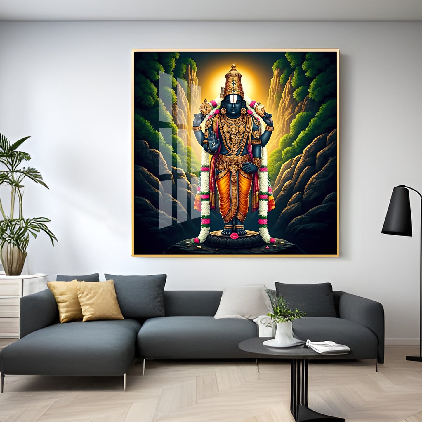 Spiritual Venkateswara Swami Premium Acrylic Square Wall Art