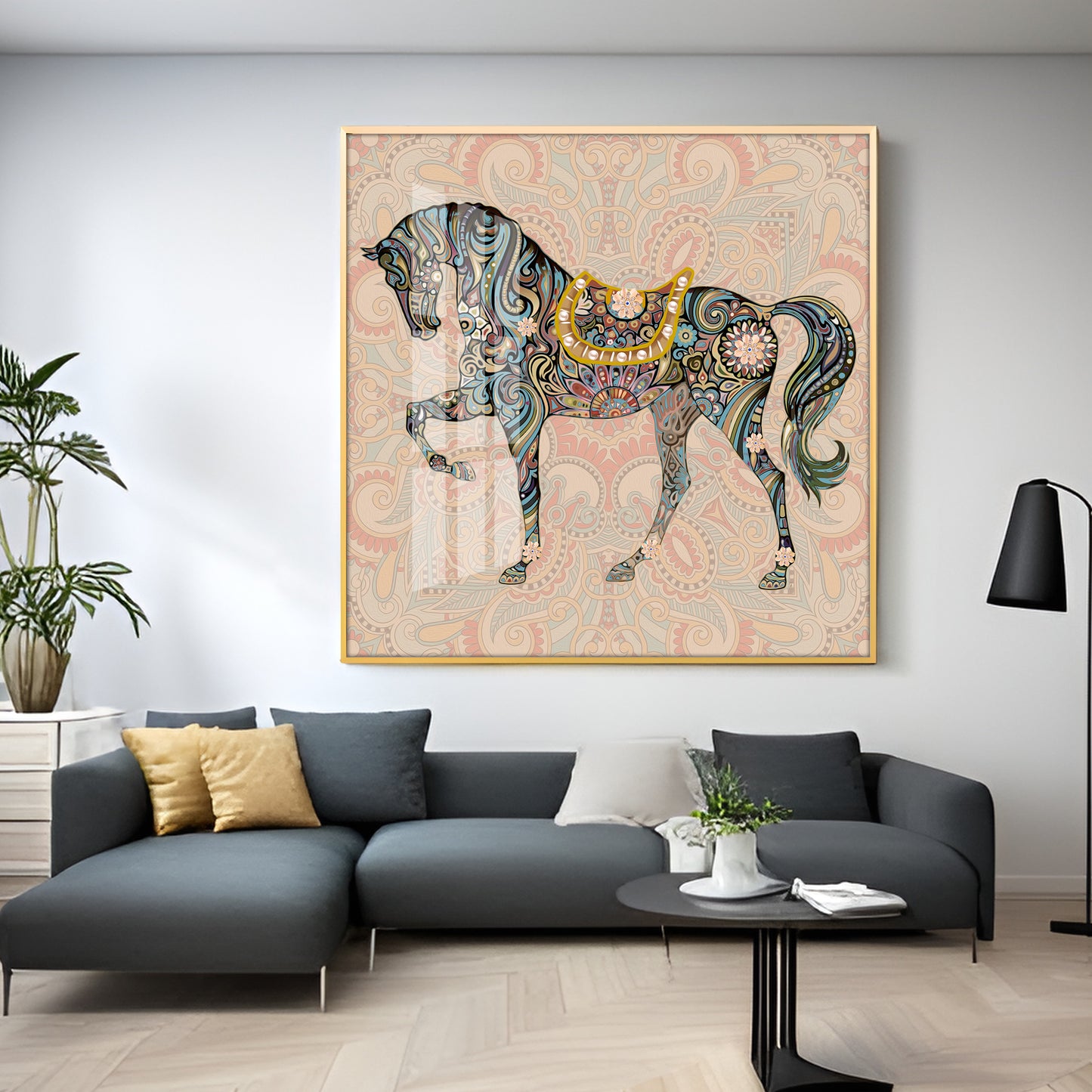 Traditional Horse Premium Acrylic Square Wall Art