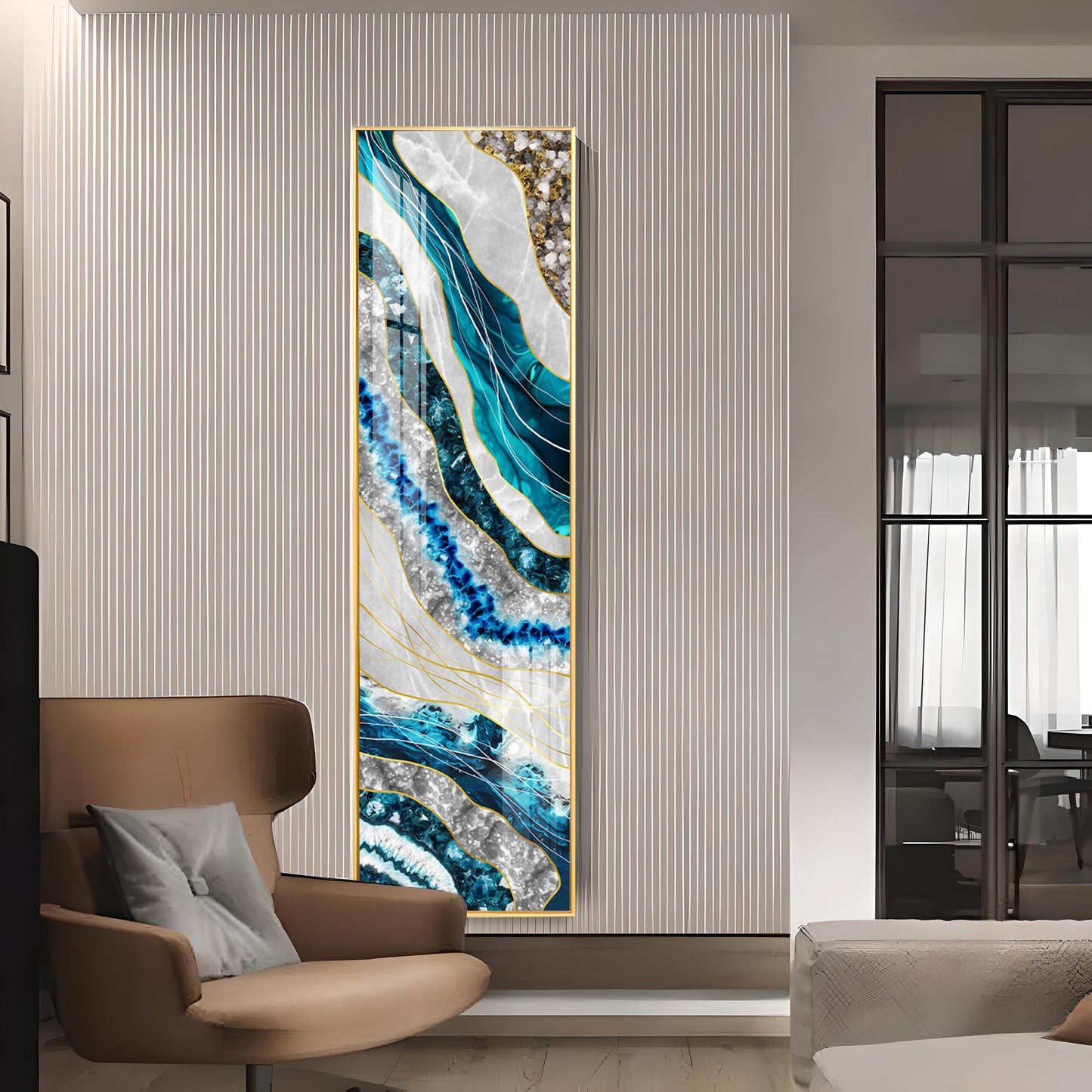 Modern Waves Premium Acrylic Vertical Wall Art