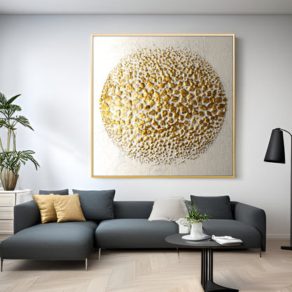 Golden Radiations Premium Acrylic Square Wall Art