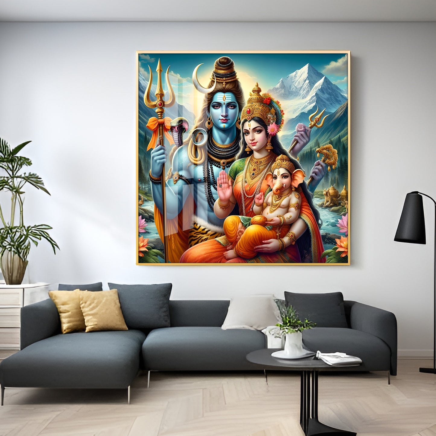 The Essence of Shiva and Shakti Premium Acrylic Square Wall Art