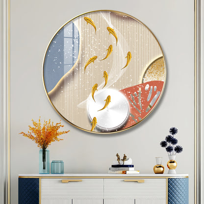 Aqua Whirl Premium Acrylic Round Wall Art