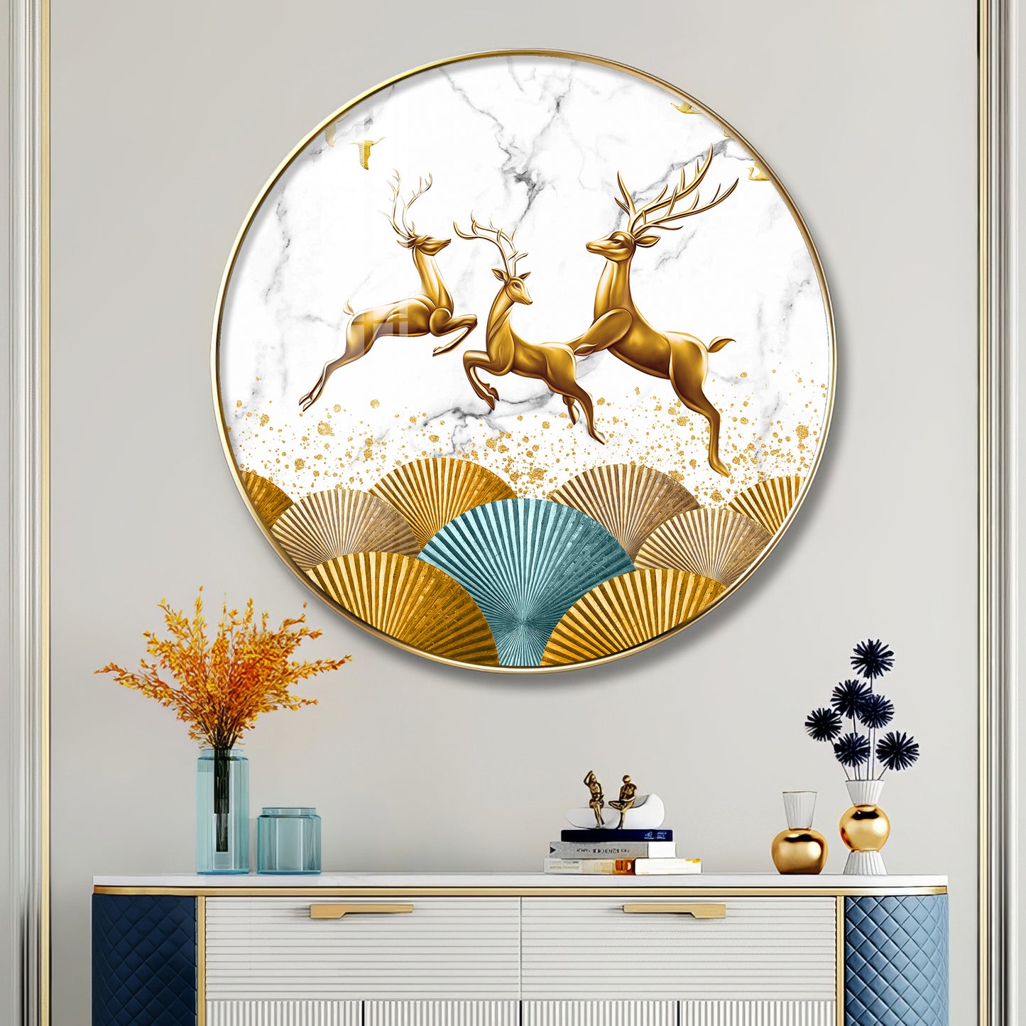 Enchanted Deer Premium Acrylic Round Wall Art