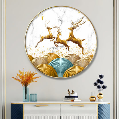 Enchanted Deer Premium Acrylic Round Wall Art