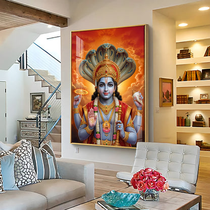 Lord Vishnu Premium Acrylic Vertical Wall Art