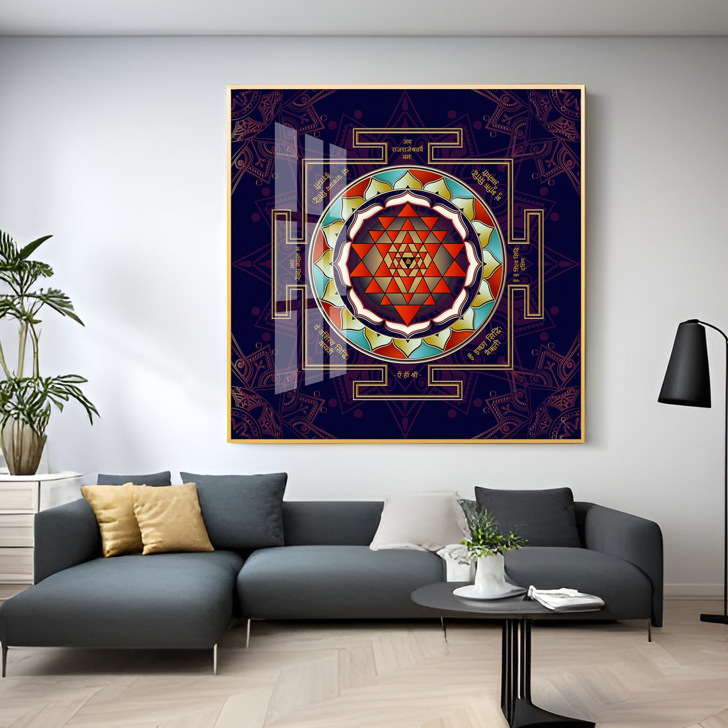 Laxmi Shri Yantra Premium Acrylic Square Wall Art