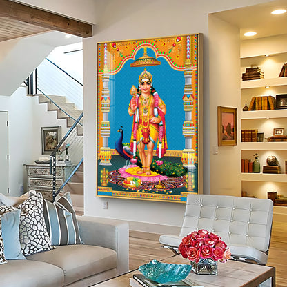 God Murugan Kartikeya Premium Acrylic Vertical Wall Art