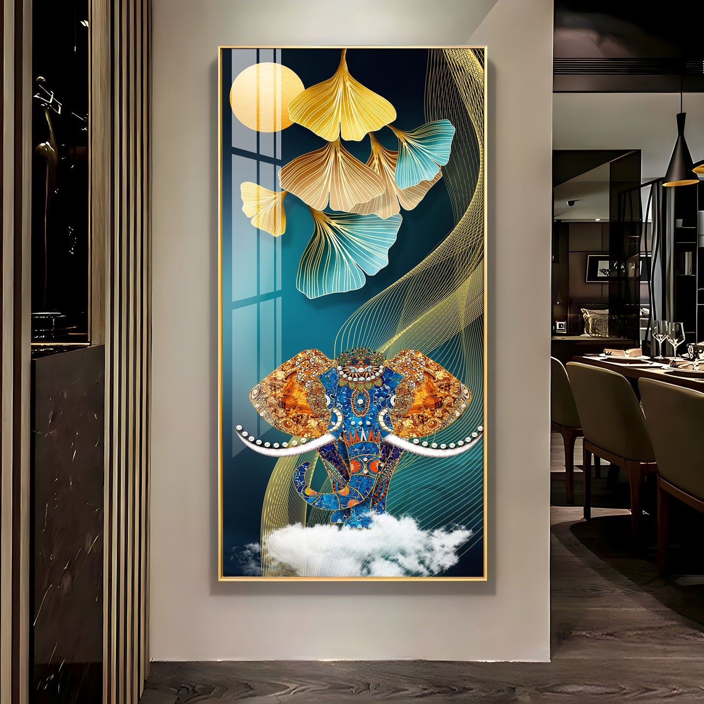 Jeweled Elephant Premium Acrylic Vertical Wall Art