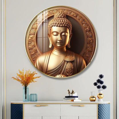 Blessings Of Buddha Premium Acrylic Round Wall Art
