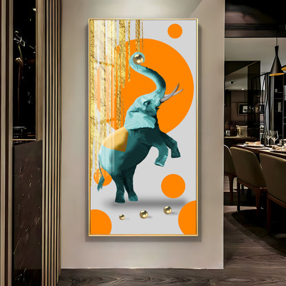 Dancing Elephant Premium Acrylic Vertical Wall Art