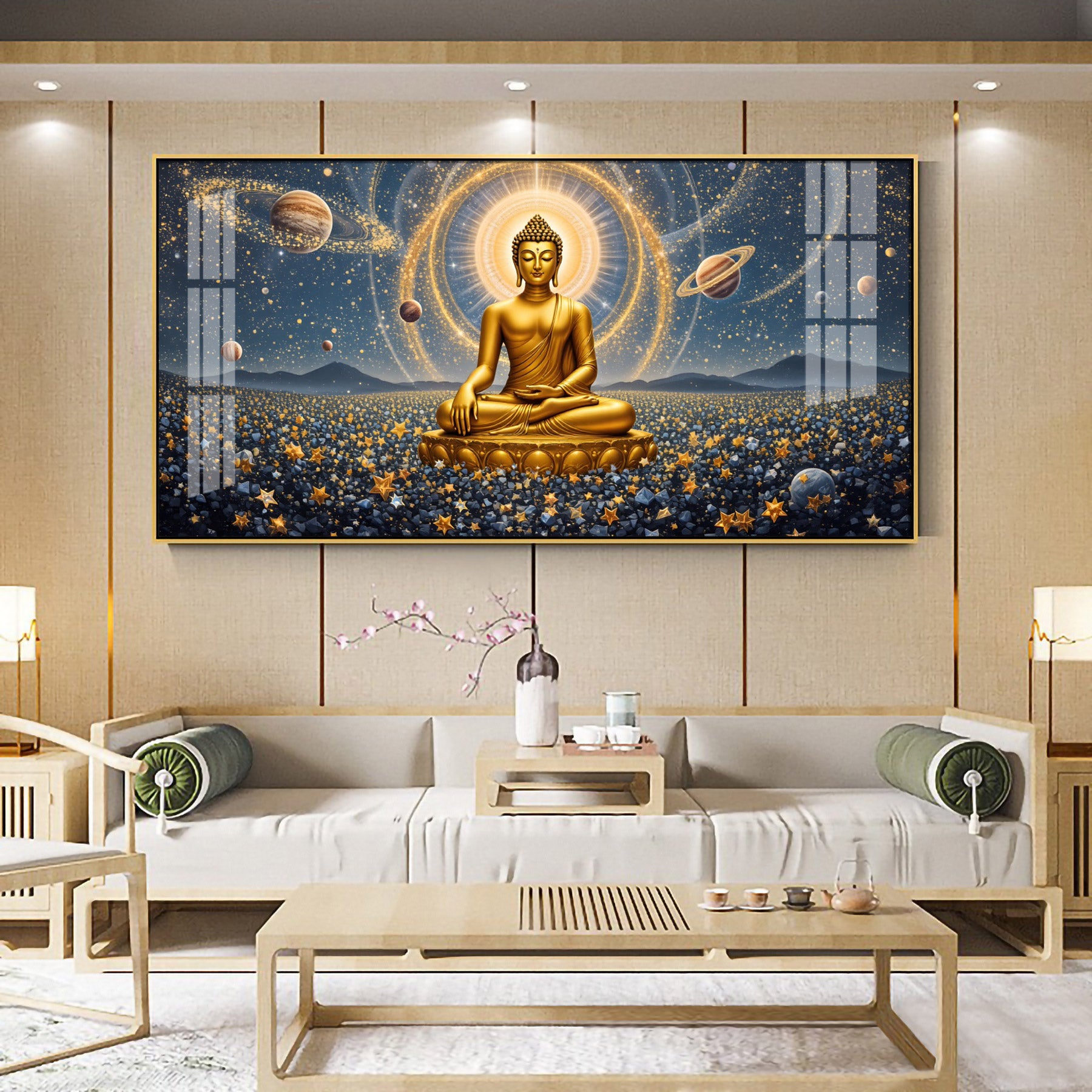 Peaceful Reflection Of Buddha Premium Acrylic Horizontal Wall Art