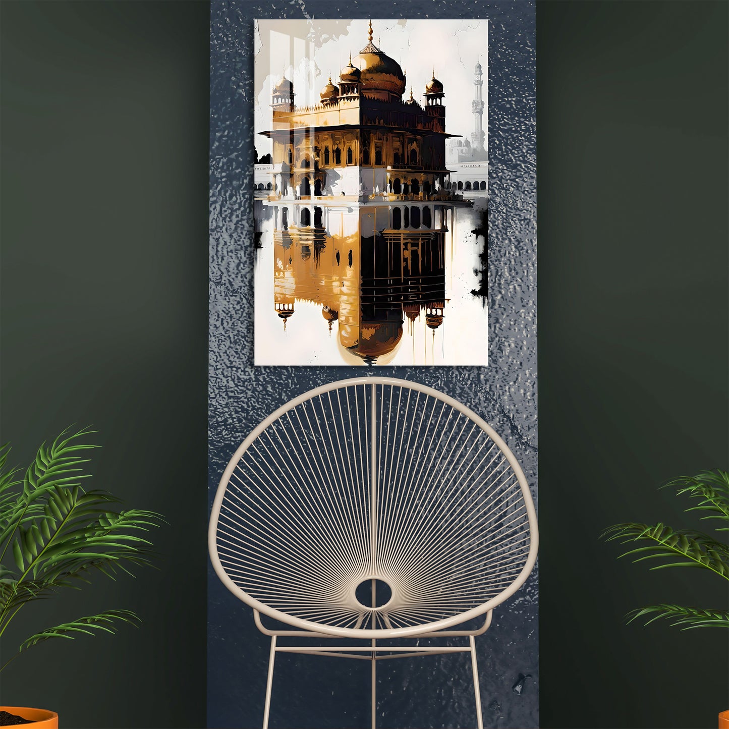 Shades of Golden temple Acrylic Wall Art