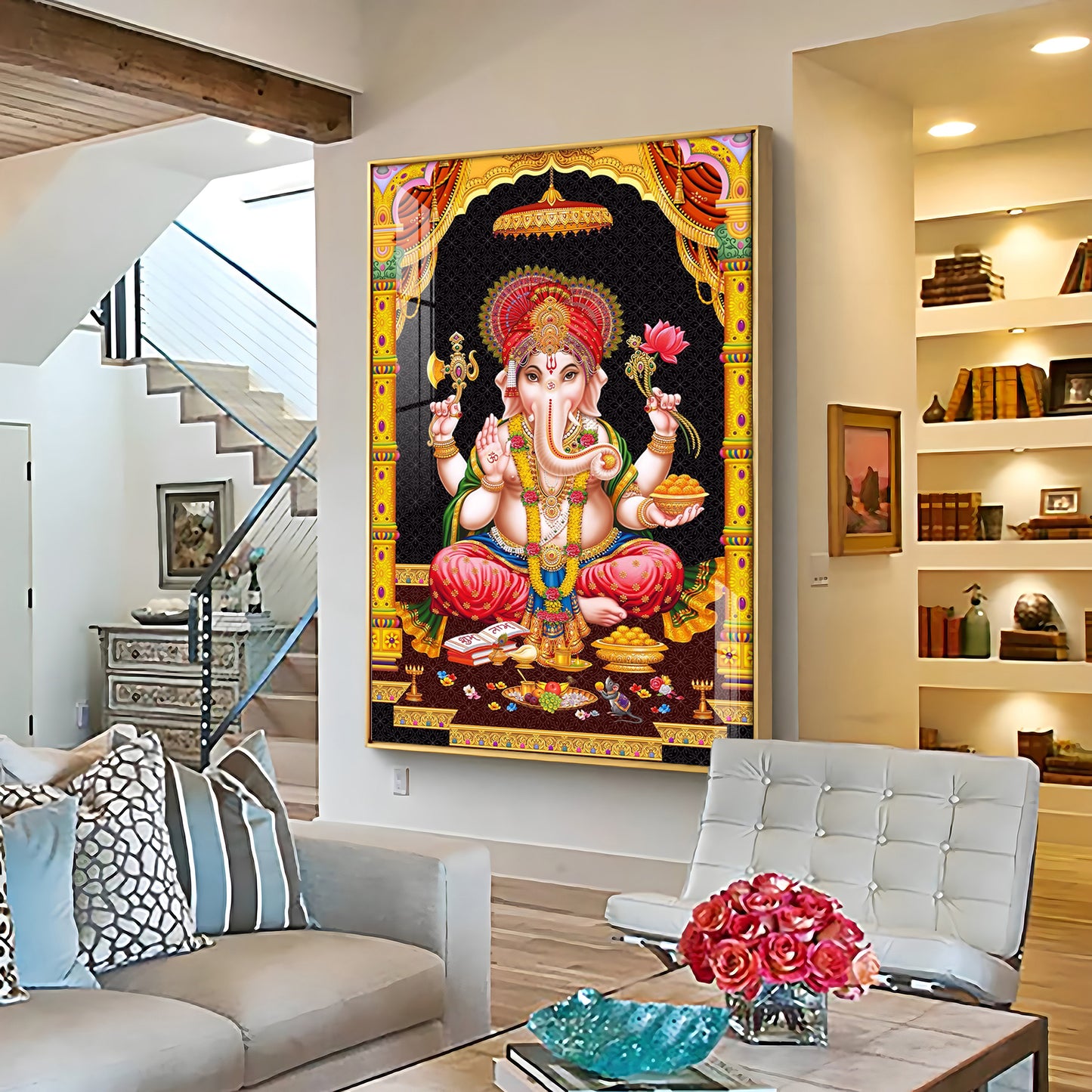 Divine Ganesh Serenity Premium Acrylic Vertical Wall Art