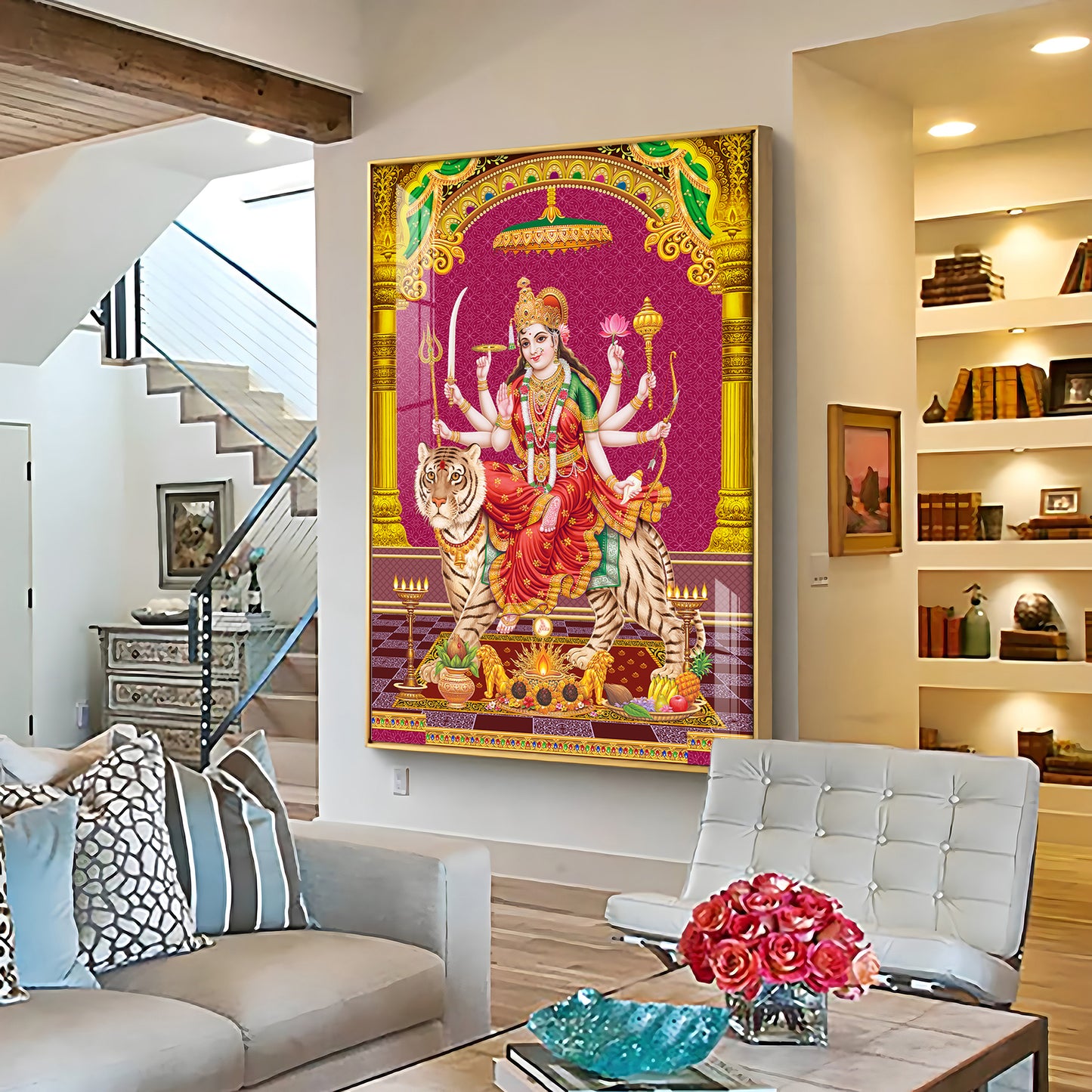 Maa Durga Spirit Premium Acrylic Vertical Wall Art
