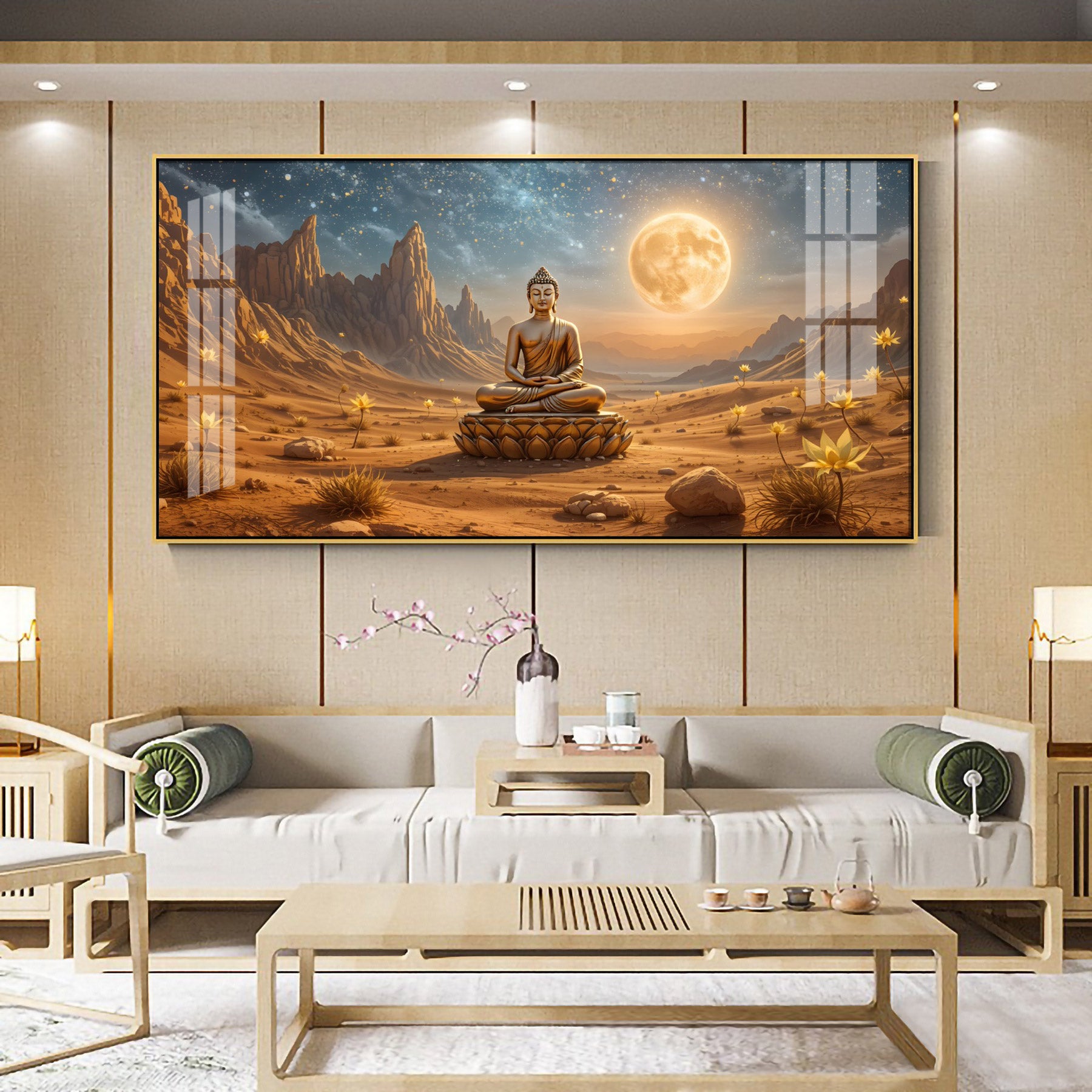 Buddha's Desert Harmony Premium Acrylic Horizontal Wall Art