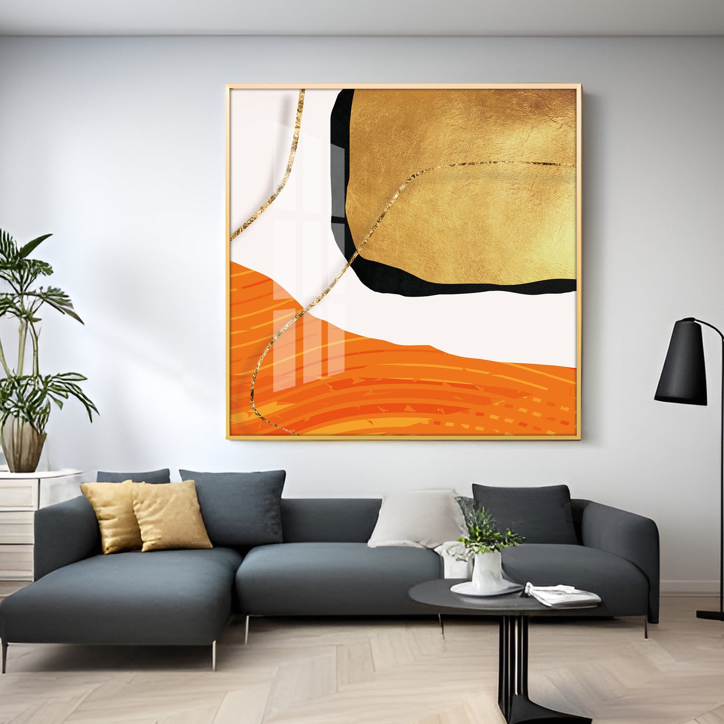 Golden Rust Premium Acrylic Square Wall Art