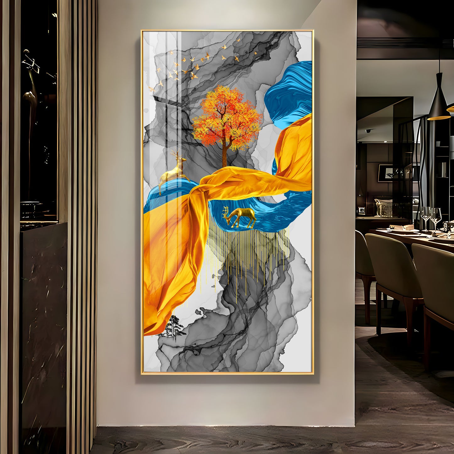 Abstract Ribbons Premium Acrylic Vertical Wall Art