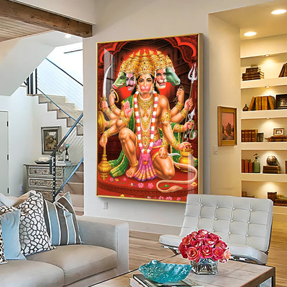 Divine Presence Of Lord Hanuman Premium Vertical Acrylic Wall Art