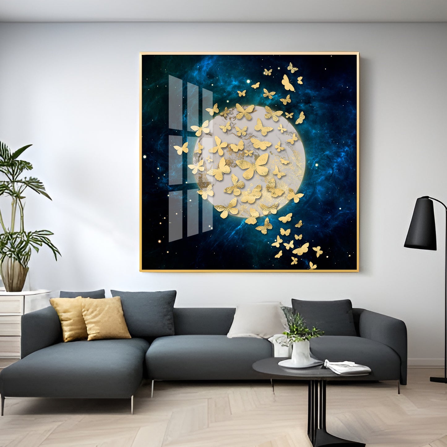 The Golden Array Premium Acrylic Square Wall Art