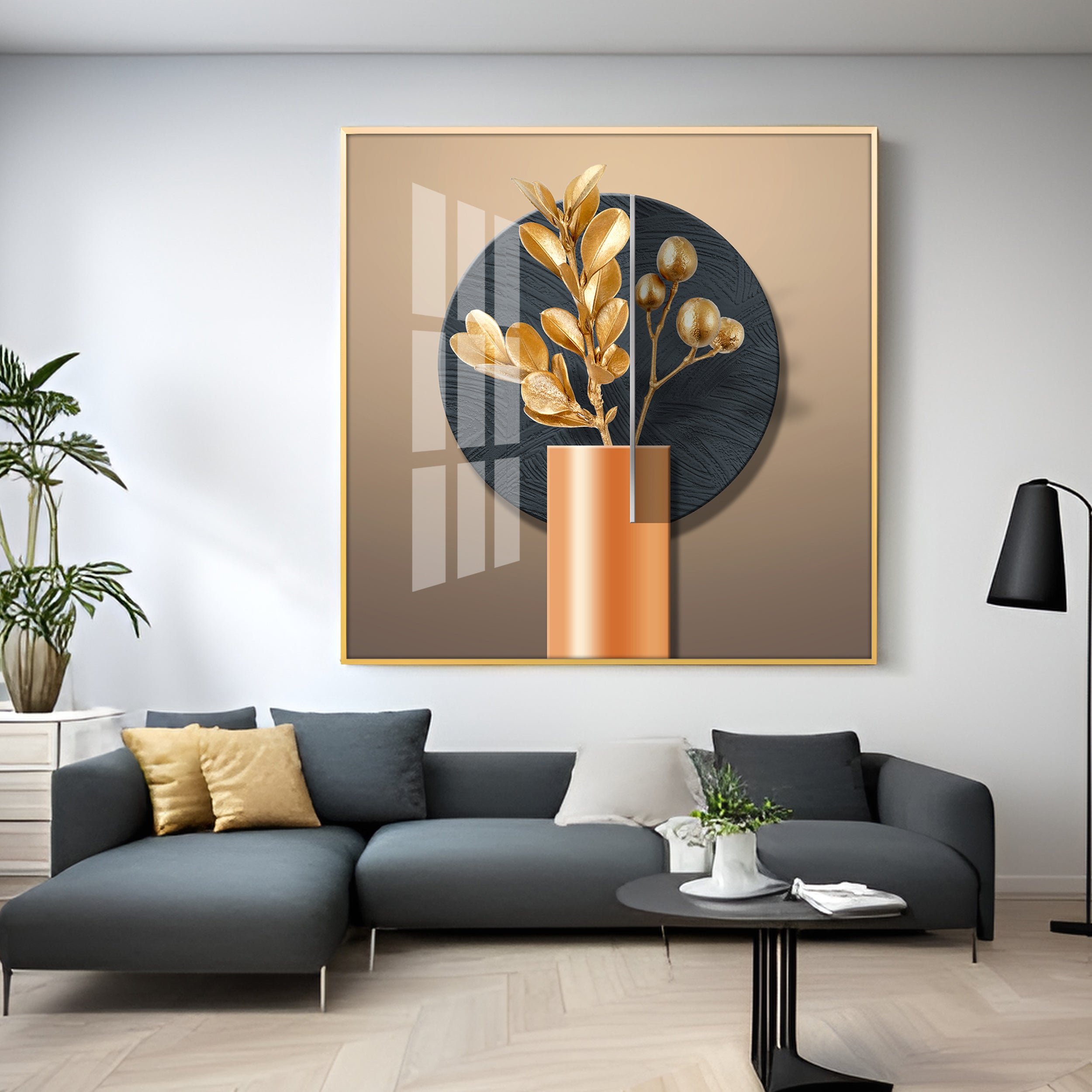 Modern Bloom Vase Premium Square Wall Art